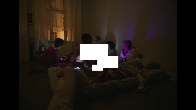 Video Reference: Purple, Comfort, Magenta, Space, Event, Computer, Darkness, Display device, Room, Projection screen