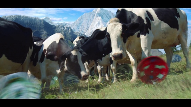 Video Reference: Plant, Working animal, Dairy cow, Mountain, Landscape, Adaptation, Grass, Natural landscape, Grassland, Sky
