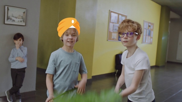 Video Reference: Glasses, Smile, Picture frame, T-shirt, Happy, Fun, Art, Leisure, Event, Child