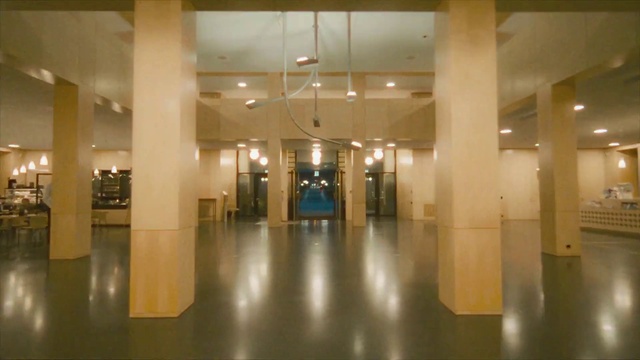 Video Reference: Fixture, Building, Tile flooring, Flooring, Floor, Hall, City, Glass, Ceiling, Event