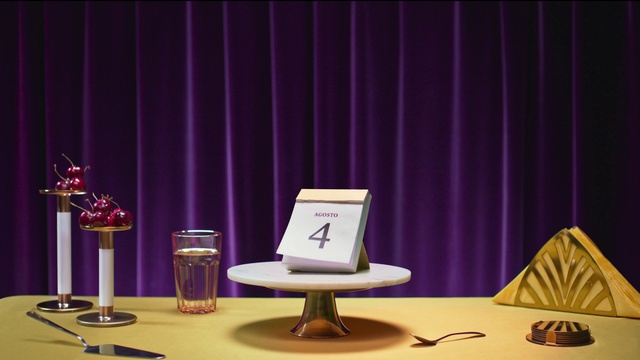 Video Reference: Table, Furniture, Purple, Theater curtain, Computer, Interior design, Curtain, Entertainment, Personal computer, Desk