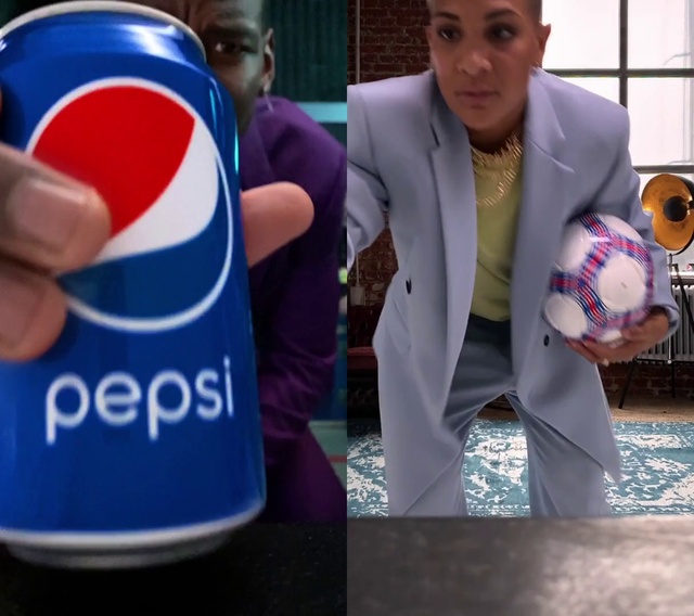Video Reference: Blazer, Aluminum can, Ball, Football, Drink, Suit, Electric blue, Drinkware, Event, Tin can