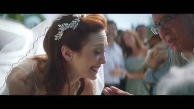 Video Reference: Glasses, Eyebrow, Smile, Ear, Flash photography, Happy, Bun, Eyewear, Wedding dress, Bridal veil