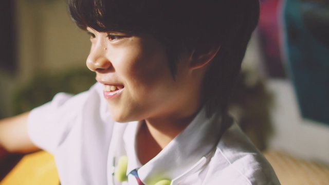 Video Reference: Nose, Lip, Chin, Smile, Eyelash, Neck, Happy, Gesture, Black hair, Bangs