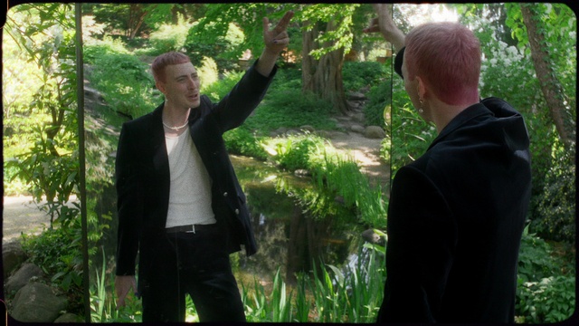 Video Reference: Plant, People in nature, Coat, Natural landscape, Gesture, Terrestrial plant, Grass, Tree, Leisure, Trunk