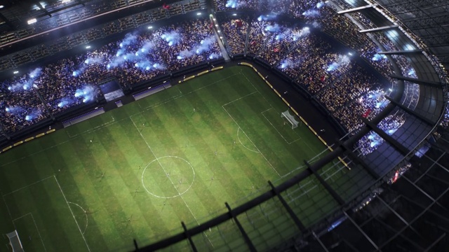 Video Reference: Atmosphere, Field house, World, Floodlight, Grass, Fan, Stadium, Space, City, Player