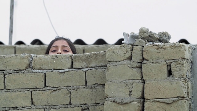 Video Reference: Smile, Sky, Flash photography, Brick, Happy, Brickwork, Bedrock, Landscape, Stone wall, Roof