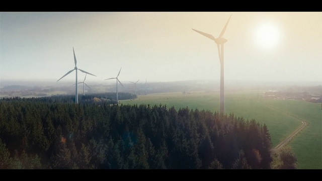 Video Reference: Windmill, Sky, Atmosphere, Wind farm, Natural landscape, Atmospheric phenomenon, Electricity, Wind turbine, Slope, Landscape