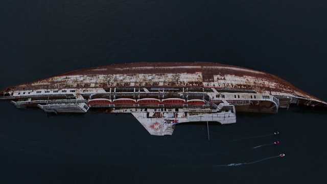 Video Reference: Naval architecture, Urban design, Ship, Rectangle, Water transportation, Transport hub, Font, Stadium, Fixed link, Transport