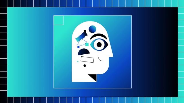 Video Reference: Head, Blue, Azure, Organism, Font, Rectangle, Line, Art, Electric blue, Screenshot
