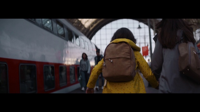 Video Reference: Train, Vehicle, Mode of transport, Travel, Rolling stock, Luggage and bags, Railway, Passenger, Public transport, Bag