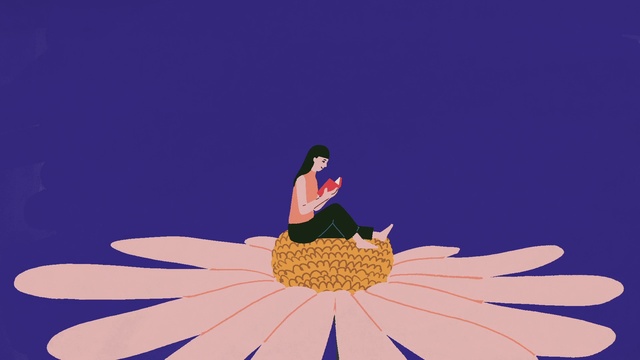 Video Reference: Hair, Flower, Blue, Human body, Cartoon, Gesture, People in nature, Happy, Font, Plant