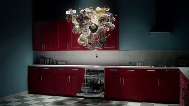 Video Reference: Cabinetry, Countertop, White, Light, Drawer, Kitchen, Wood, Lighting, Interior design, Purple