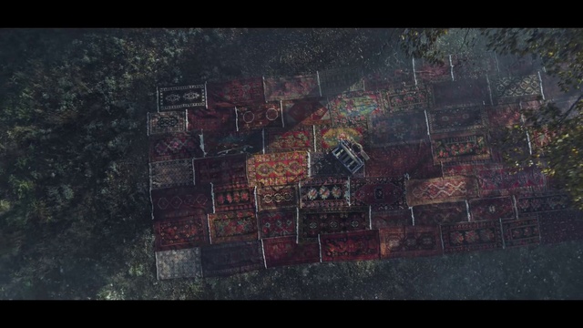 Video Reference: Urban design, Art, Painting, Paint, Rectangle, Tints and shades, Font, Landscape, City, Sky