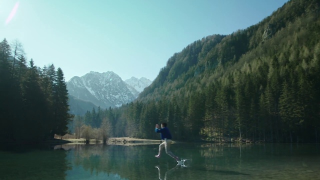 Video Reference: Water, Sky, Mountain, Natural landscape, Tree, Larch, Highland, Lake, Plant, Bank