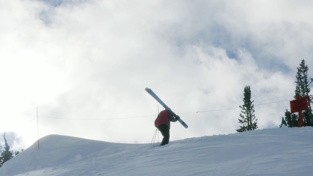 Video Reference: Cloud, Sky, Sports equipment, Slope, Snow, Ski Equipment, Tree, Ski, Ski pole, Terrain