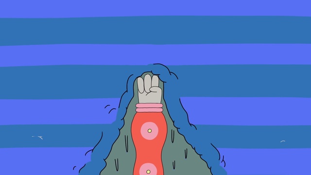 Video Reference: Head, Azure, Human body, Gesture, Font, Art, Electric blue, Slope, Sky, People in nature