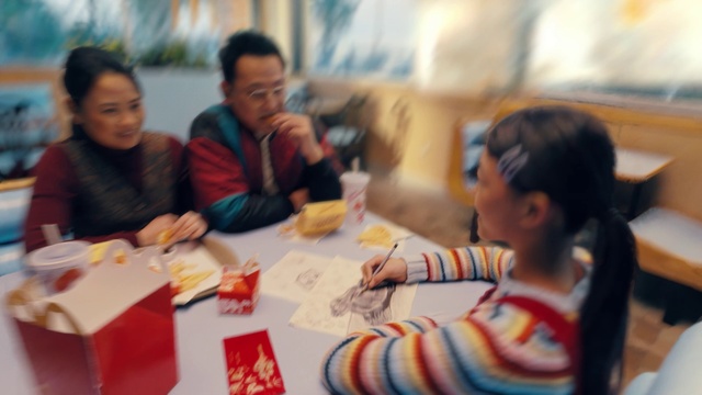 Video Reference: Table, Tableware, Sharing, Organism, Leisure, Chair, T-shirt, Adaptation, Fun, Recreation