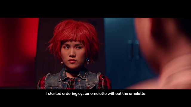 Video Reference: Eyelash, Flash photography, Bangs, Wig, Magenta, Red hair, Step cutting, Fashion design, Event, Performing arts