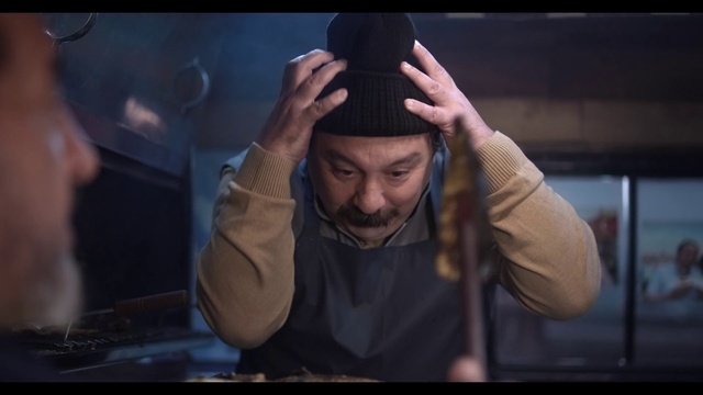 Video Reference: Mouth, Flash photography, Jaw, Gesture, Beard, Chef, Fun, Facial hair, Cooking, Cook