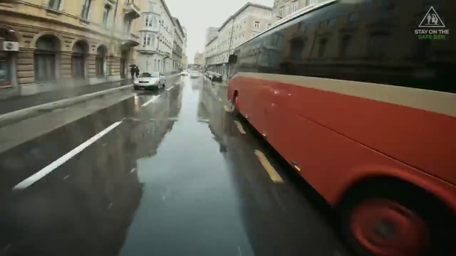 Video Reference: Bus, Water, Window, Vehicle, Building, Automotive lighting, Tire, Wheel, Motor vehicle, Line