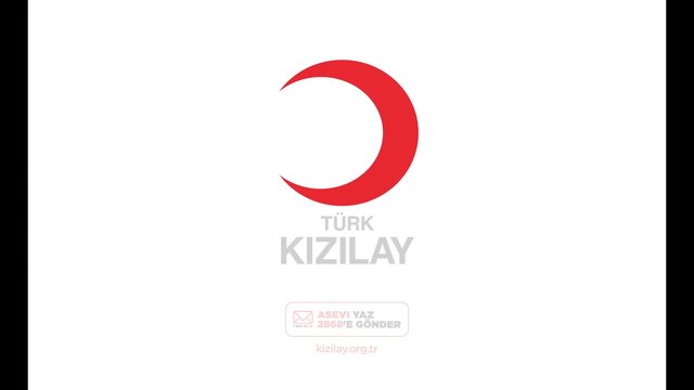 Video Reference: logo, red crescent, Turkish Red Crescent, charity, donation, white background, text, organization, emblem, fundraising, Turkey, website