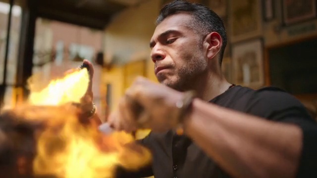 Video Reference: Fun, Event, Beard, Music, Musician, Food, Cooking, Facial hair, Tableware, T-shirt