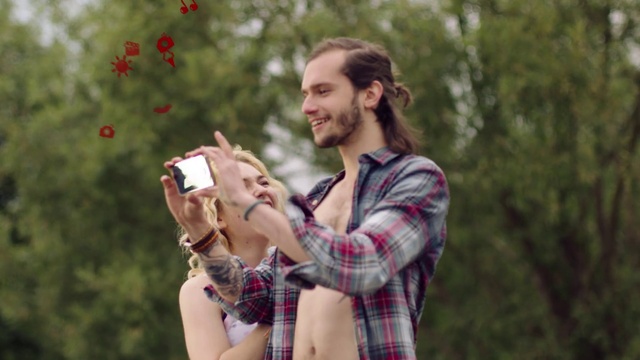 Video Reference: Plant, Hand, Tartan, People in nature, Happy, Gesture, Tree, Beard, Finger, Grass