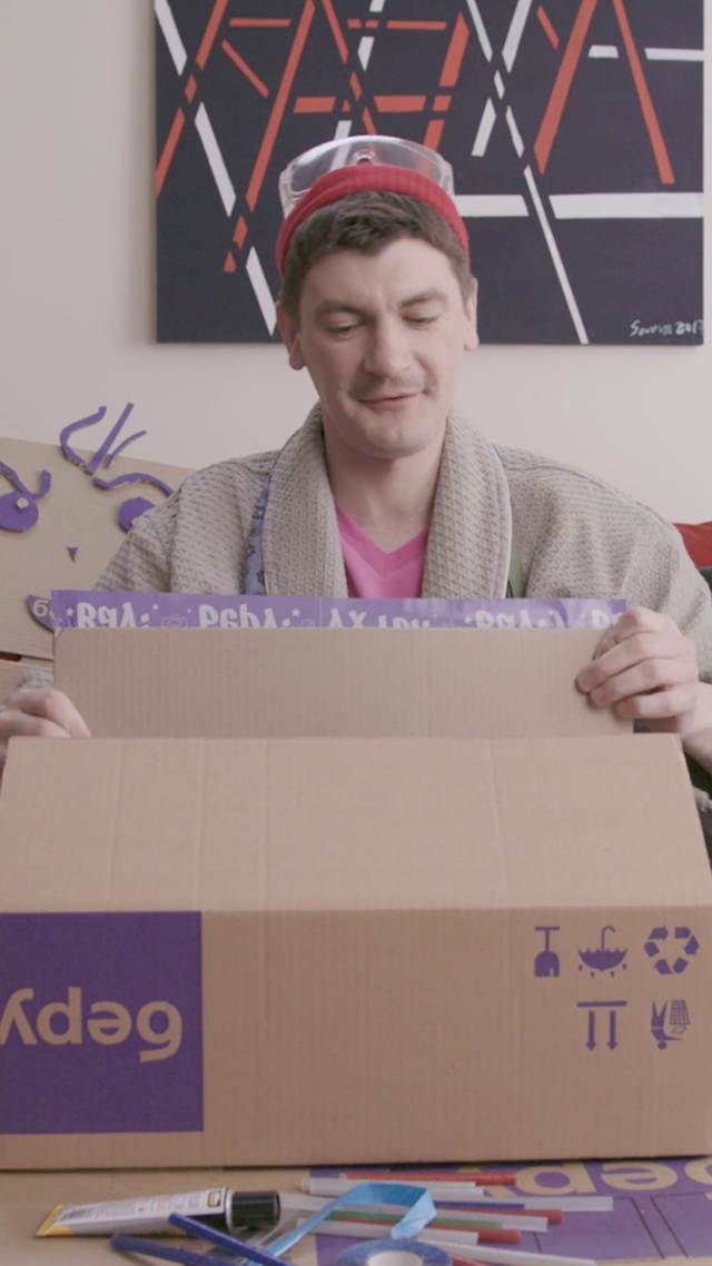 Video Reference: Smile, Package delivery, Cap, Packing materials, Baseball cap, Shipping box, Carton, Box, Packaging and labeling, Event