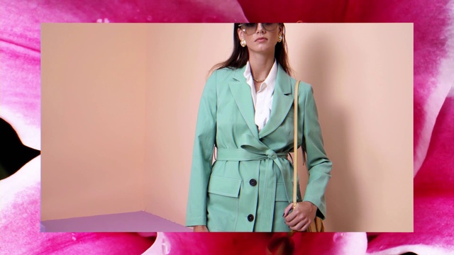Video Reference: Outerwear, Shoulder, Fashion, Human, Neck, Coat, Street fashion, Textile, Sleeve, Pink