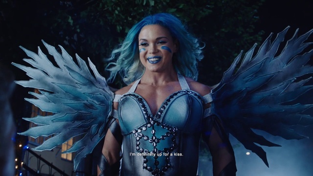 Video Reference: Hair, Mythical creature, Eye, Facial expression, Blue, Azure, Fashion, Human body, Art, Headgear