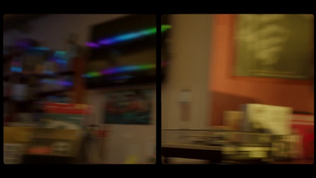 Video Reference: Rectangle, Art, Tints and shades, Fixture, Magenta, Paint, Glass, Visual arts, Event, Font