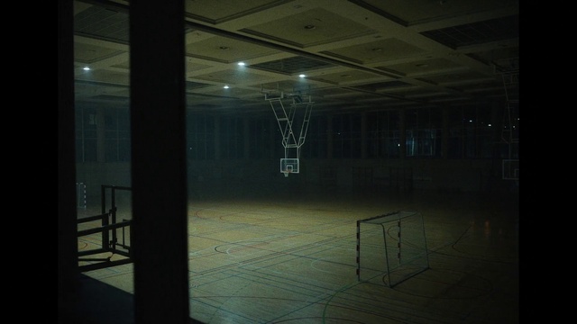 Video Reference: Flooring, Electricity, Art, Building, Tints and shades, Ceiling, Fixture, Symmetry, Space, Darkness