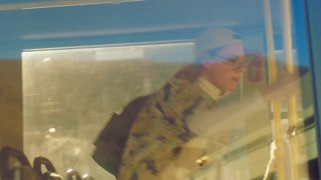 Video Reference: Glass, Hat, Fun, Windshield, Vehicle door, Reflection, Military person, Automotive window part, Cap, Military camouflage