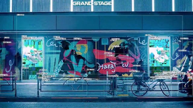 Video Reference: Bicycle, Wheel, Tire, Blue, Bicycle wheel, Graffiti, Font, Art, Vehicle, Facade