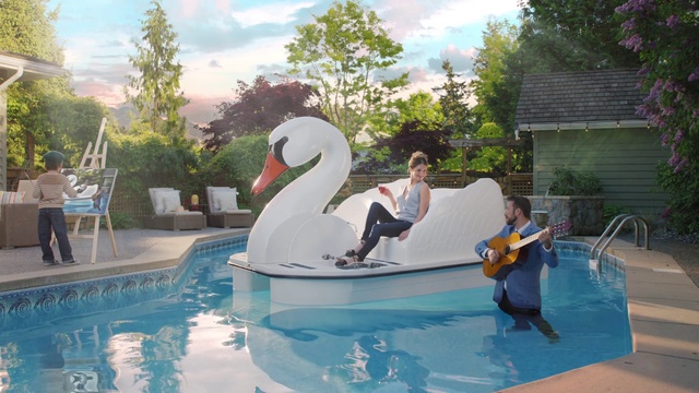 Video Reference: Water, Sky, Swimming pool, Cloud, Swan boat, Azure, Plant, Tree, Leisure, Fun