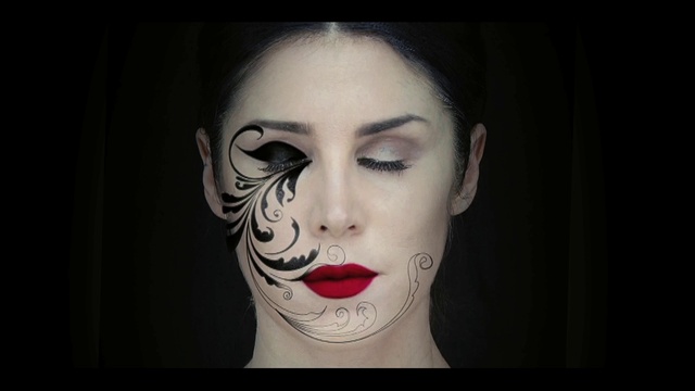 Video Reference: Nose, Lip, Lipstick, Eyebrow, Eyelash, Human body, Neck, Jaw, Eye liner, Flash photography