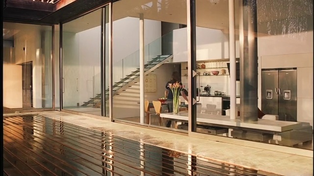 Video Reference: Wood, Interior design, Floor, Flooring, Fixture, Building, Glass, Facade, Ceiling, Hall