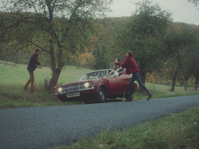 Video Reference: Car, Tire, Plant, Vehicle, Wheel, Hood, Tree, Sky, Motor vehicle, Personal luxury car