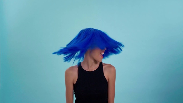 Video Reference: Hair, Head, Outerwear, Shoulder, Eye, Azure, Neck, Wig, Gesture, Black hair