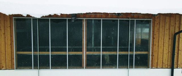 Video Reference: Window, Fixture, Rectangle, Wood, Shade, Automotive exterior, Composite material, Glass, Tints and shades, Facade