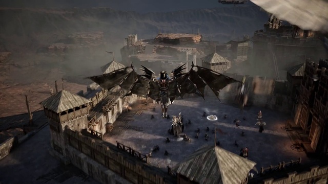 Video Reference: World, Landscape, Painting, Cg artwork, Mountain range, Snow, Art, City, Strategy video game, Winter