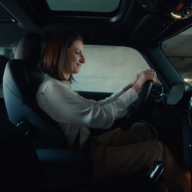 Video Reference: Car, Smile, Vehicle, Motor vehicle, Automotive design, Flash photography, Head restraint, Comfort, Mode of transport, Steering part