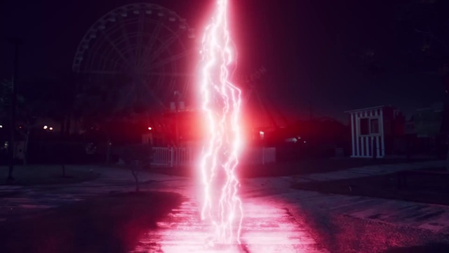 Video Reference: Water, Atmosphere, Automotive lighting, Fireworks, Pink, Atmospheric phenomenon, Electricity, Building, Gas, Midnight
