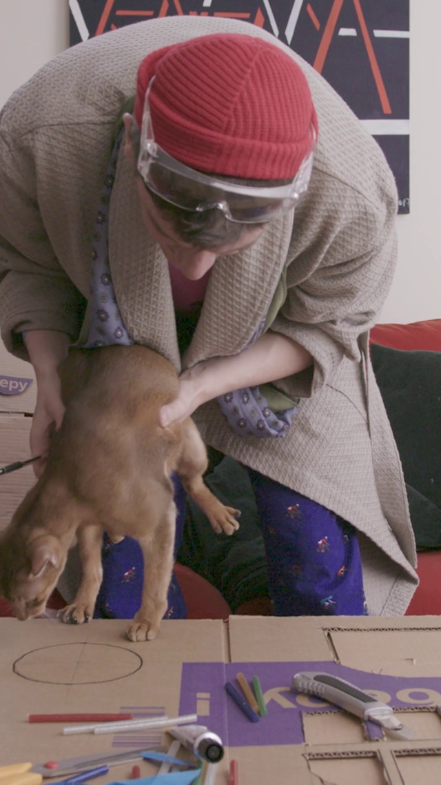 Video Reference: Dog, Cap, Office supplies, Artist, Engineering, Art, Companion dog, Visual arts, Job, Nail