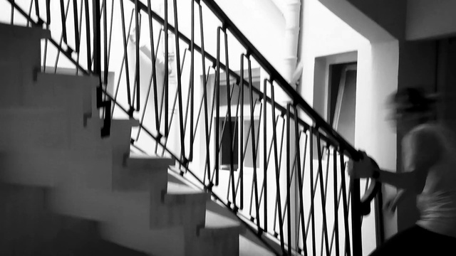 Video Reference: Black, Black-and-white, Architecture, Style, Line, Building, Fixture, Baluster, Monochrome, Monochrome photography