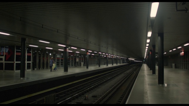 Video Reference: Electricity, Track, Transport hub, Metro station, Railway, Public transport, Building, City, Tints and shades, Midnight