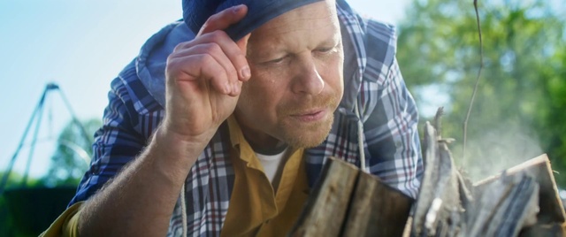 Video Reference: Forehead, Nose, Chin, Outerwear, Eyebrow, Eye, Facial expression, Tartan, Organ, Dress shirt