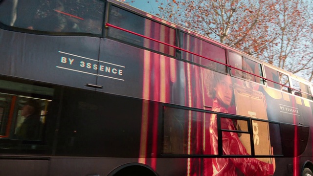 Video Reference: Bus, Window, Automotive lighting, Sky, Automotive exterior, Tree, Vehicle, Material property, Font, Public transport
