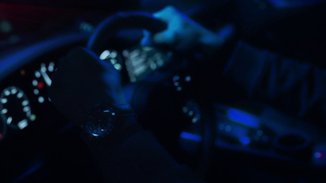 Video Reference: Automotive lighting, Hood, Blue, Motor vehicle, Speedometer, Purple, Steering wheel, Automotive design, Automotive mirror, Vehicle